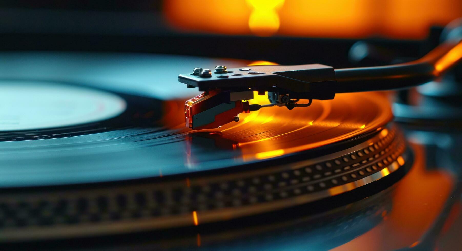 ai gegenereerd de vinyl Vermelding is spelen in de achtergrond foto