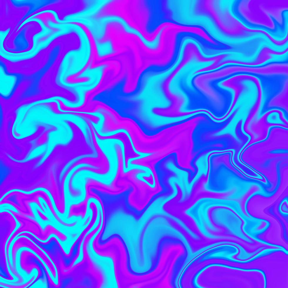 holografisch in neonkleur. heldere neonillustratie van vloeibaar wervelingsmarmerpatroon. moderne folie achtergrond in levendige kleuren, swirl patroon abstracte achtergrond. regenboog kleurrijke digitale kunst oppervlak. foto