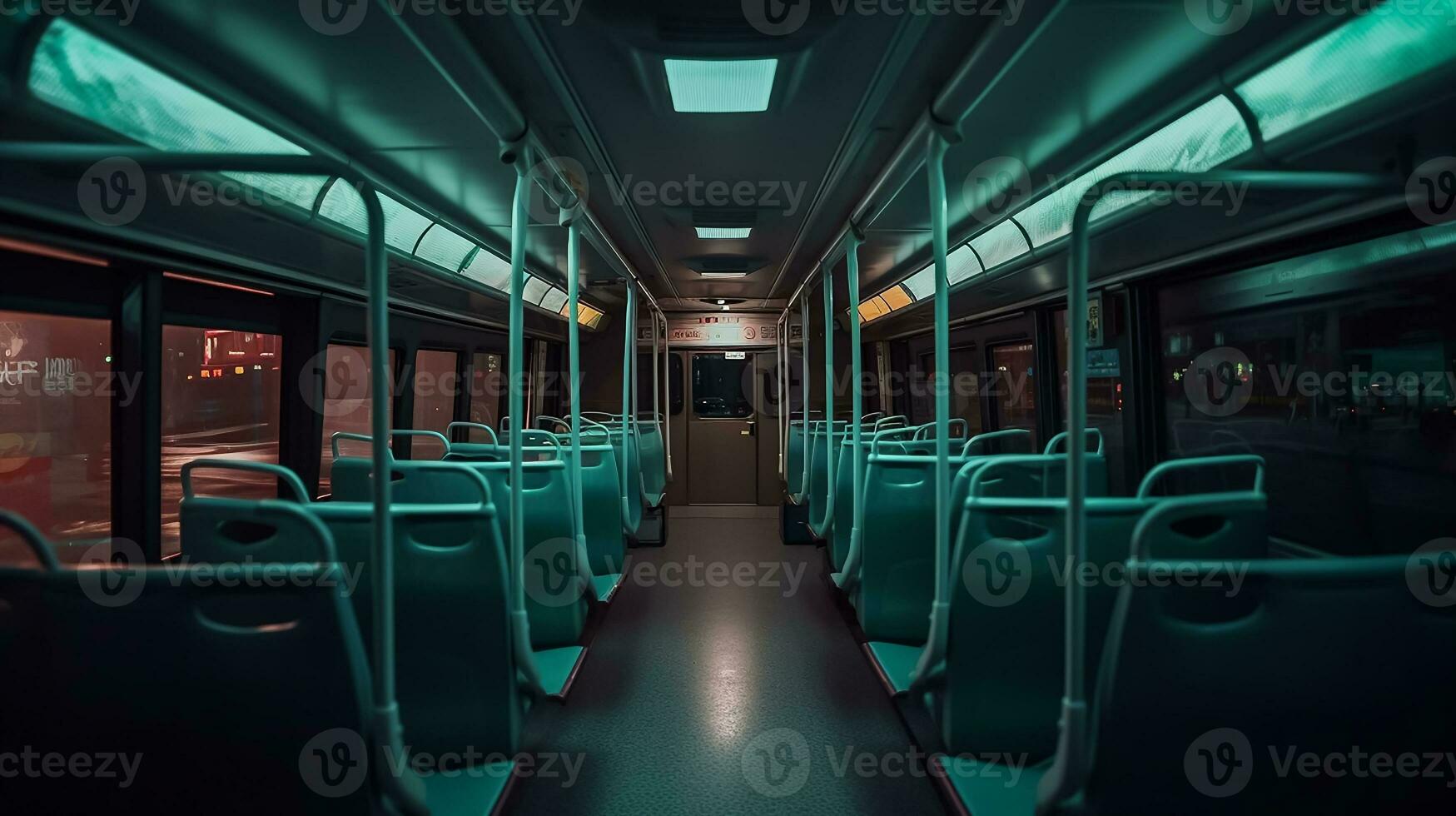 ai gegenereerd leeg bus interieur visie foto