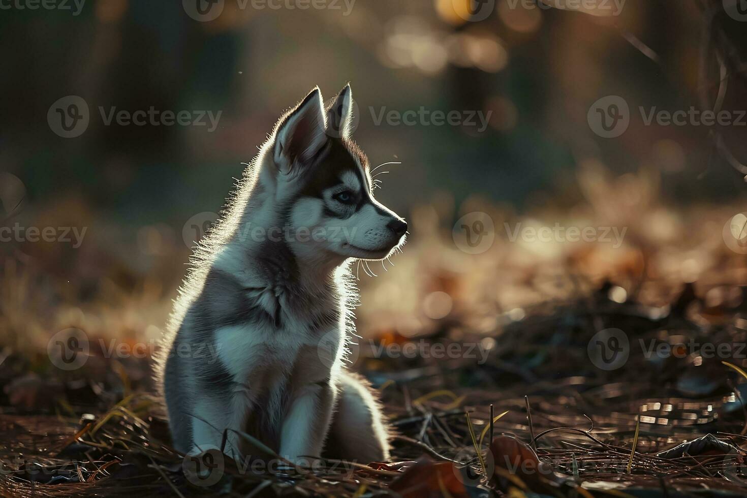 ai gegenereerd een schattig Siberisch schor puppy foto