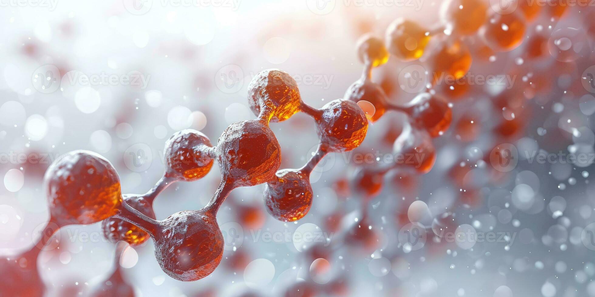 ai gegenereerd generatief ai, abstract moleculair vorm geven aan, single amino zuur molecuul. chemie geneeskunde onderwijs foto