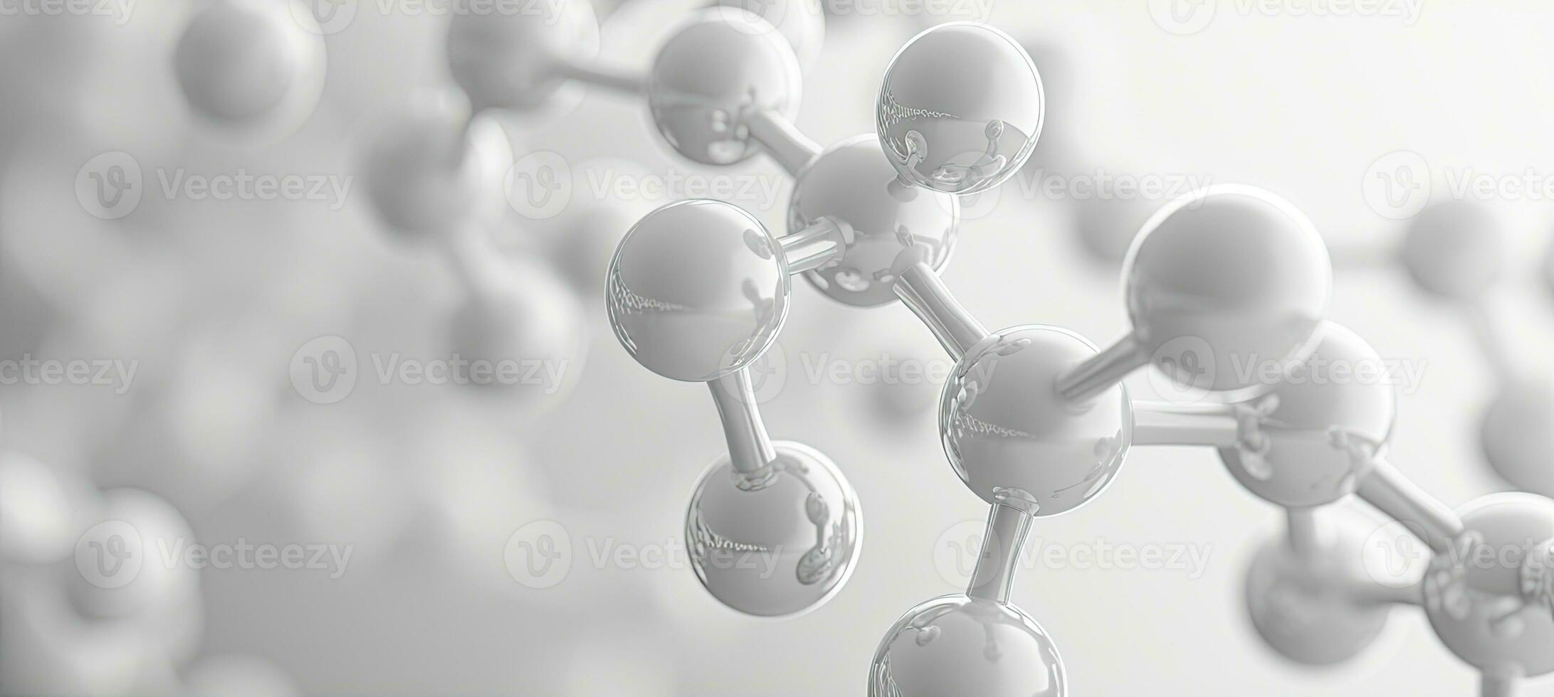 ai gegenereerd generatief ai, abstract moleculair vorm geven aan, single amino zuur molecuul. chemie geneeskunde onderwijs foto