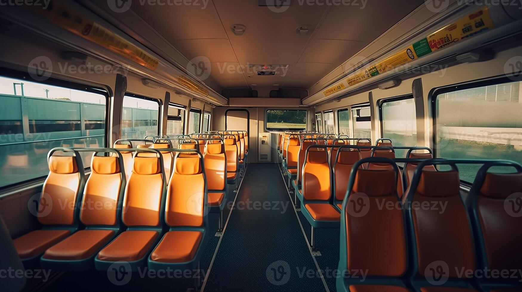 ai gegenereerd leeg bus interieur visie foto