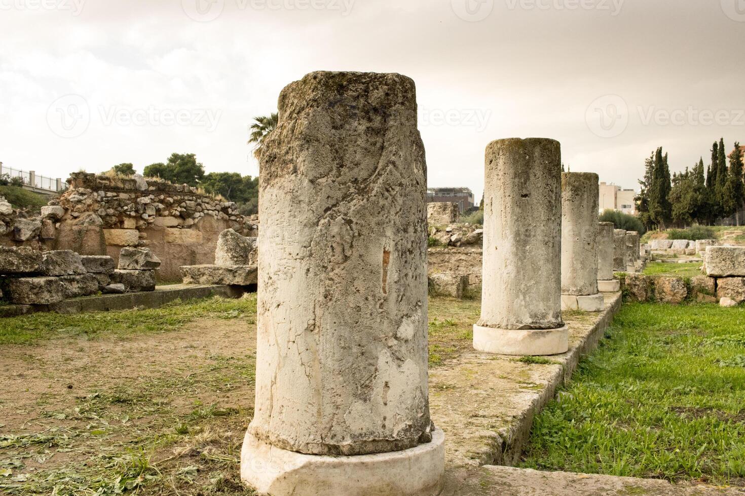 de oude begraafplaats en archeologisch plaats van kerameikos in Athene, Griekenland foto