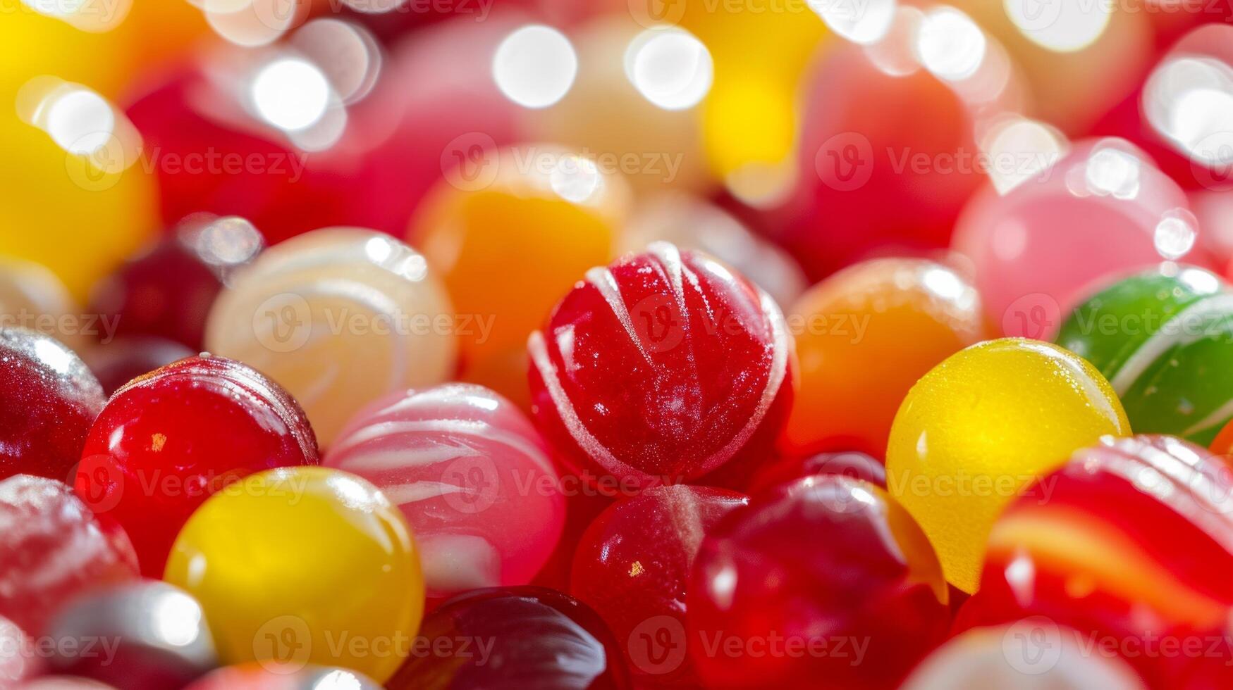 ai gegenereerd helder kinderjaren zoet rood kleurrijk snoep heerlijk bonbon toetje achtergrond suiker detailopname foto