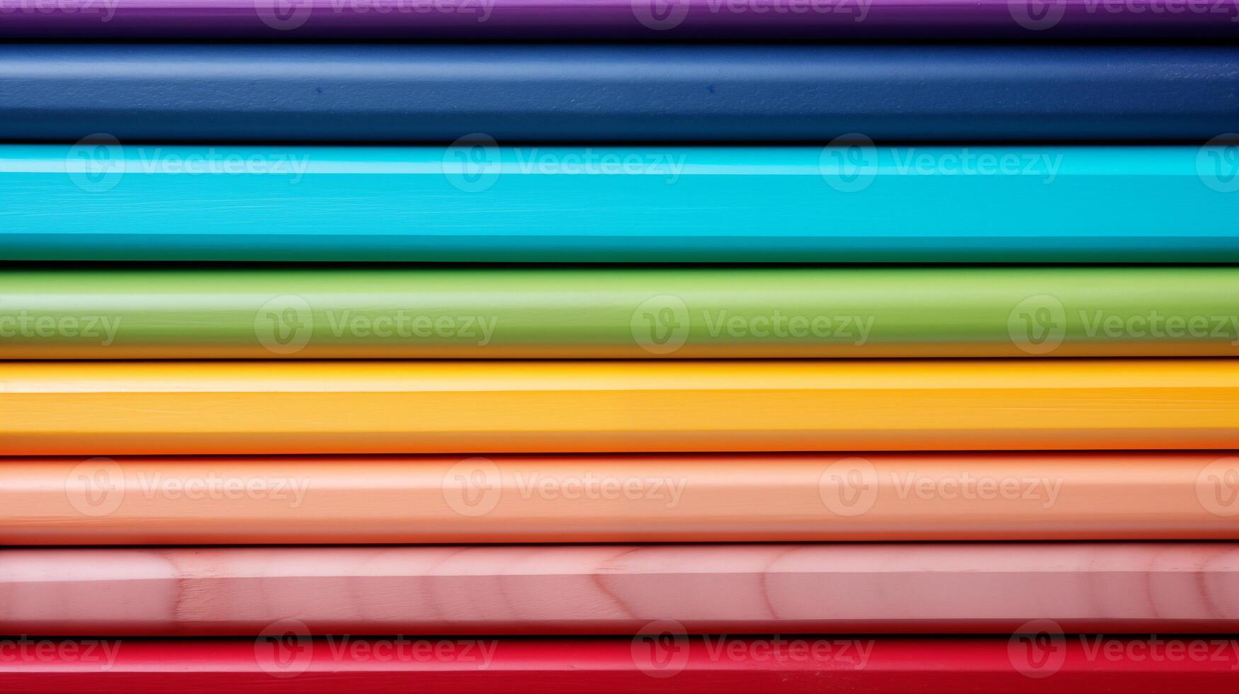 ai gegenereerd abstract rangschikking van veelkleurig potloden bekleed omhoog in een rij foto
