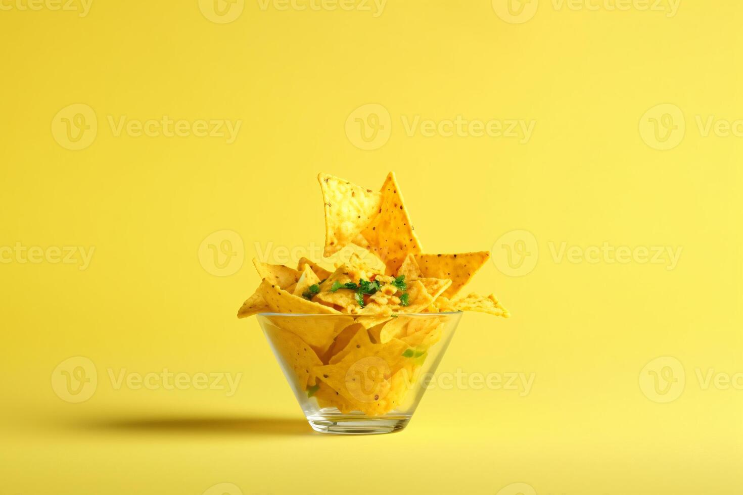 ai gegenereerd nacho in kop van garneer kopiëren ruimte concept generatief ai foto