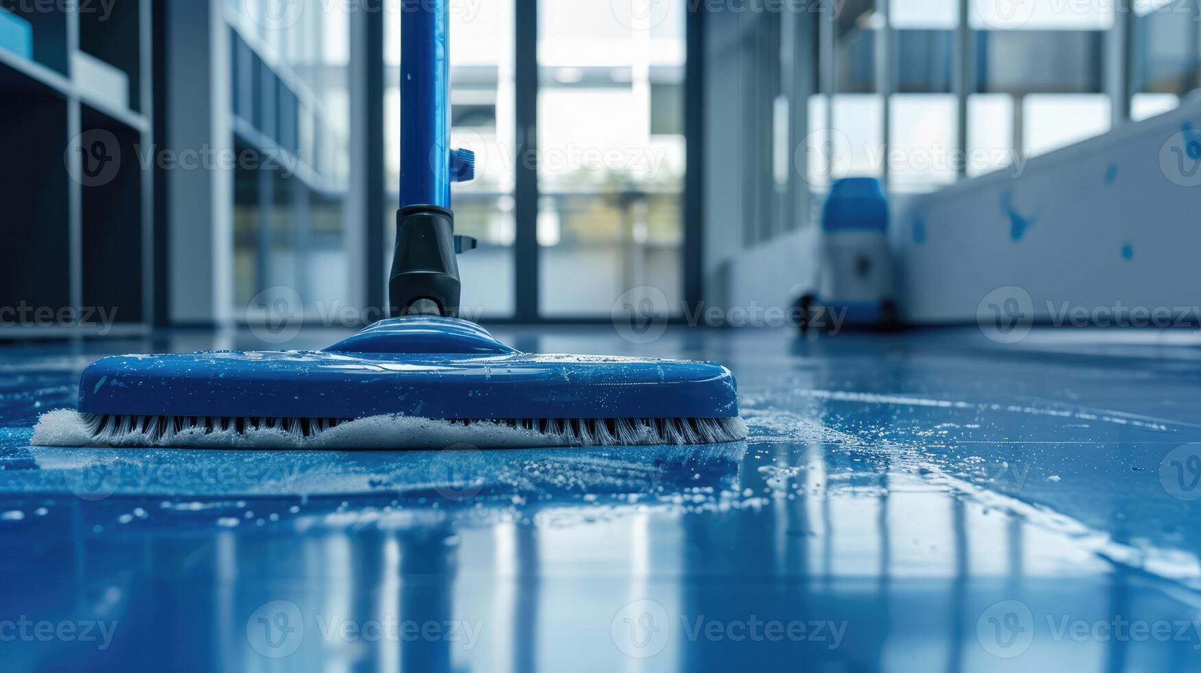 ai gegenereerd generatief ai, huishouding, schoonmaak, persoon met een dweilen naar schoon de vloer. kantoor of huiselijk arbeider, schoonmaakster en huisvrouw foto