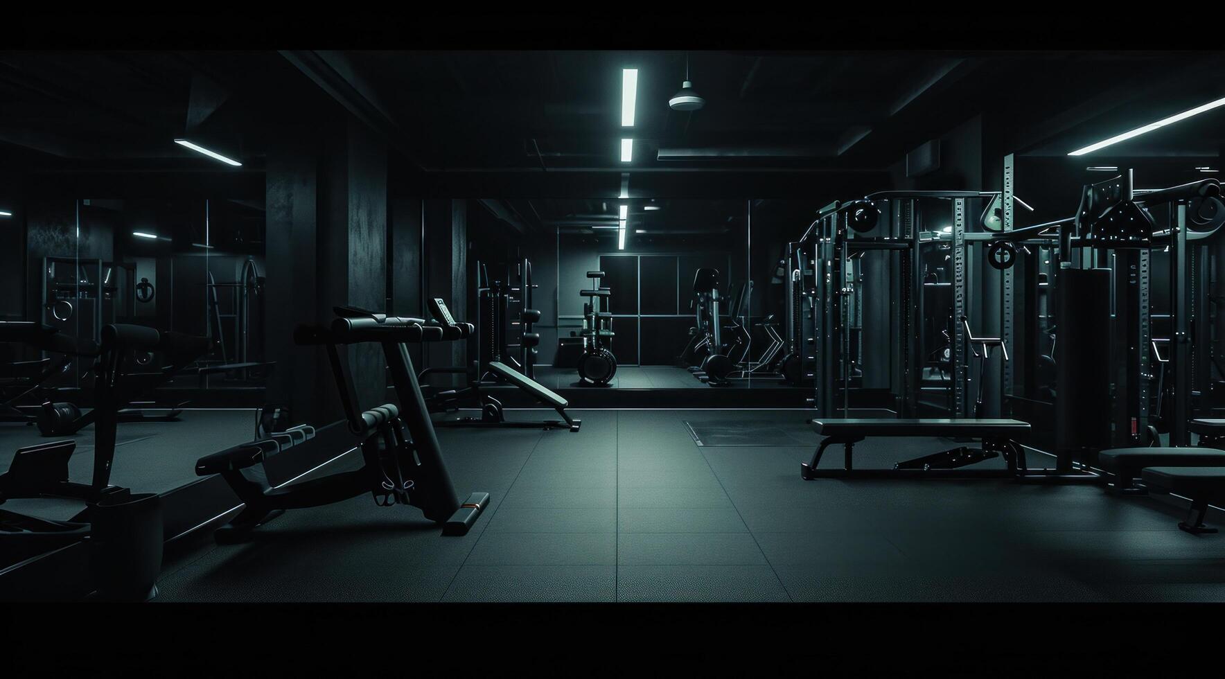 ai gegenereerd oefening machines in een Sportschool foto