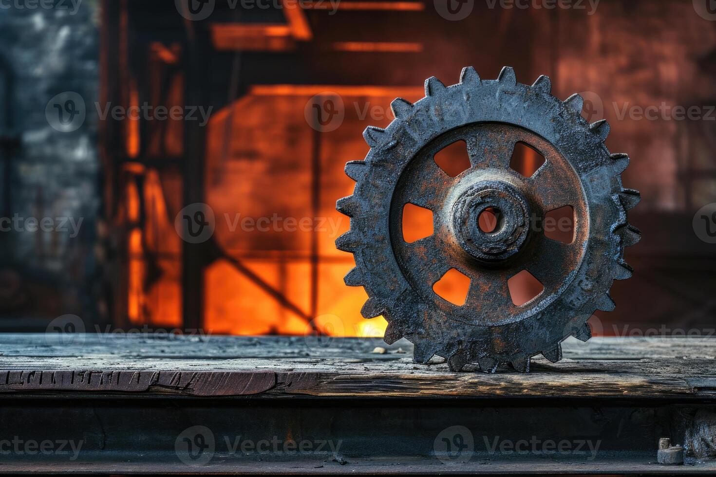 ai gegenereerd details de uitrusting is gemaakt van metaal. mechanisch versnellingen gemaakt van staal foto