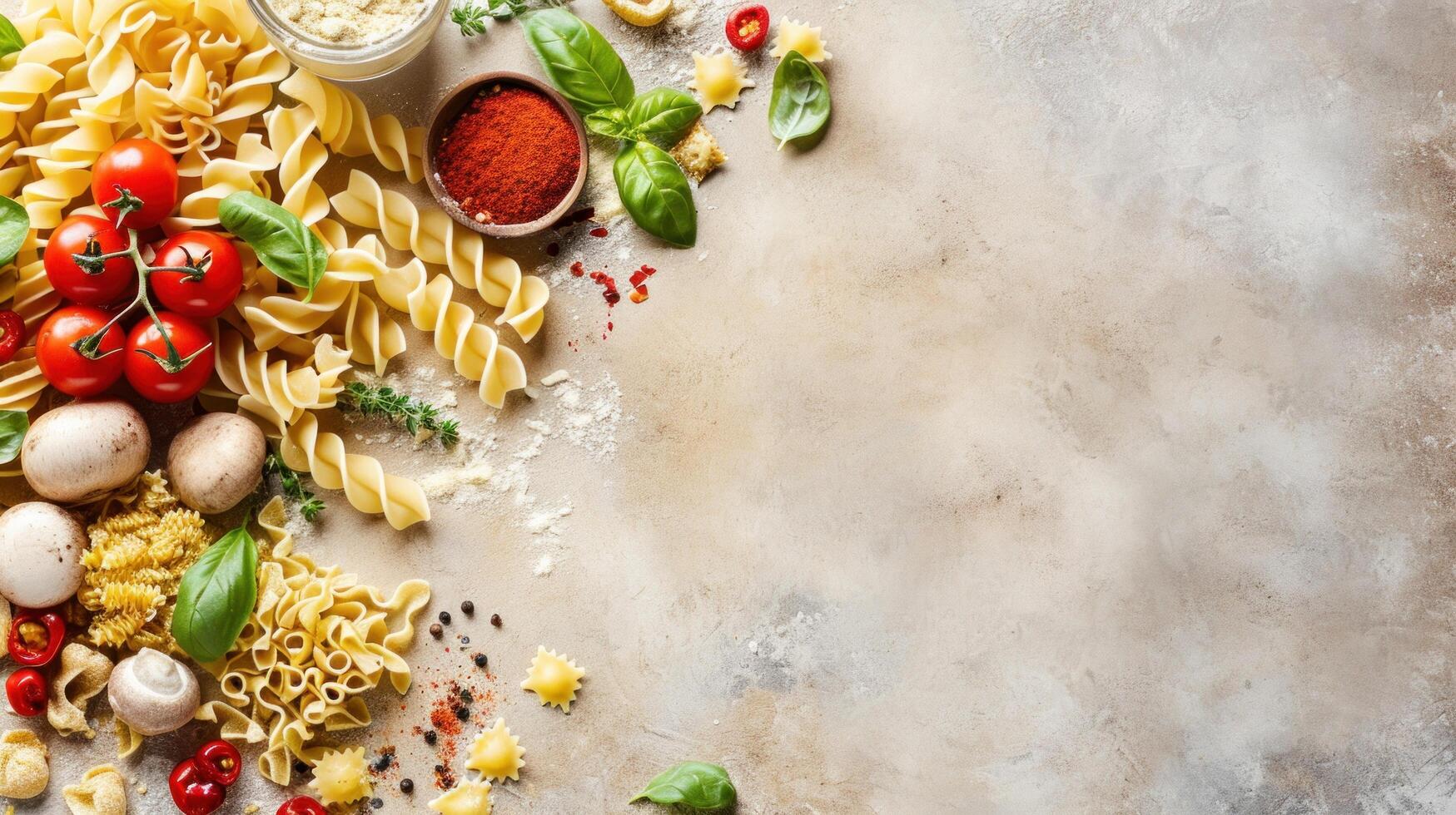 ai gegenereerd Italiaans pasta advertentie achtergrond met kopiëren ruimte foto