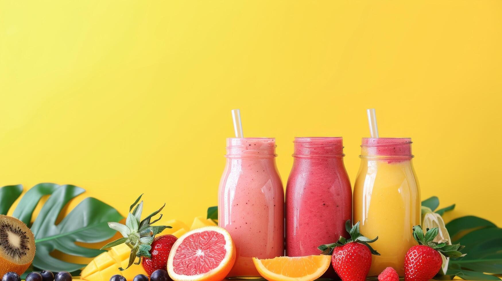 ai gegenereerd smoothie advertentie achtergrond met kopiëren ruimte foto