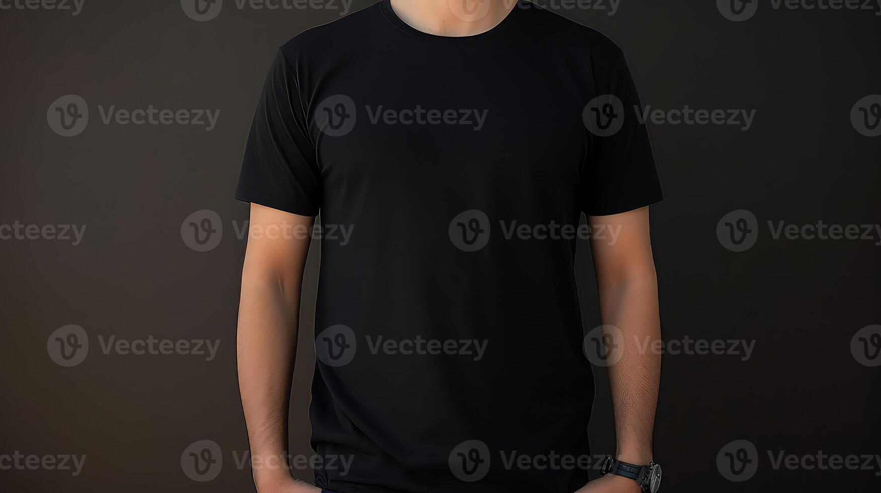 ai gegenereerd zwart t-shirt mockup foto