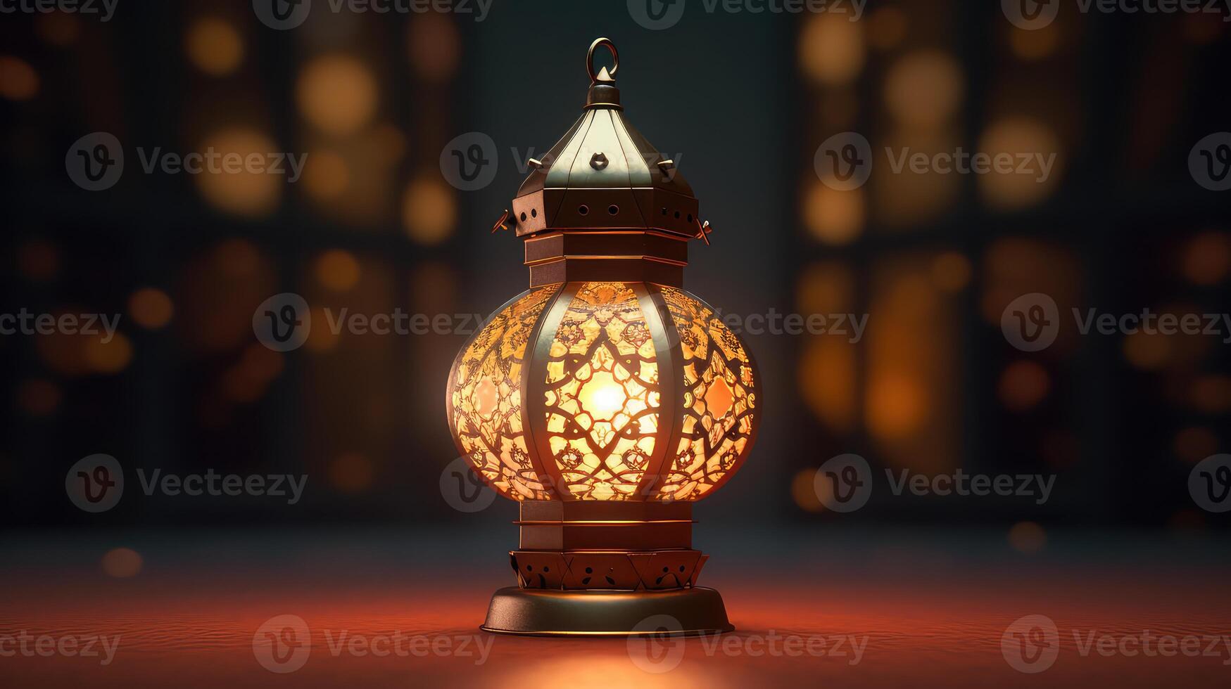 ai gegenereerd Arabisch lantaarn voor Ramadan kareem, eid mubarak foto