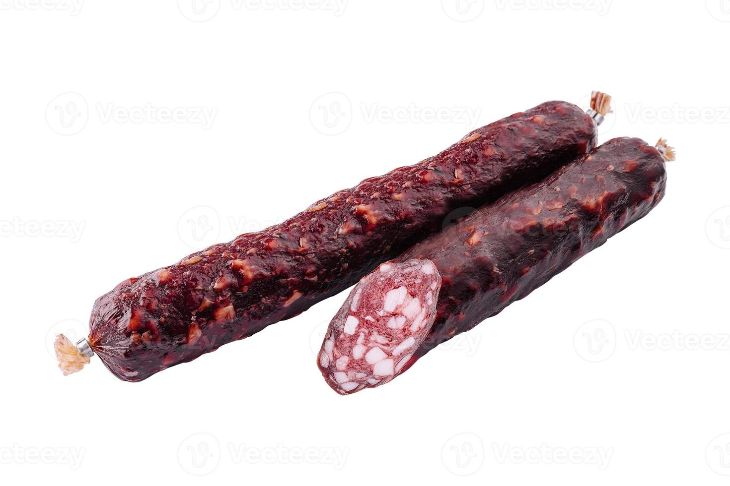 Italiaans salami worst geïsoleerd Aan wit achtergrond foto