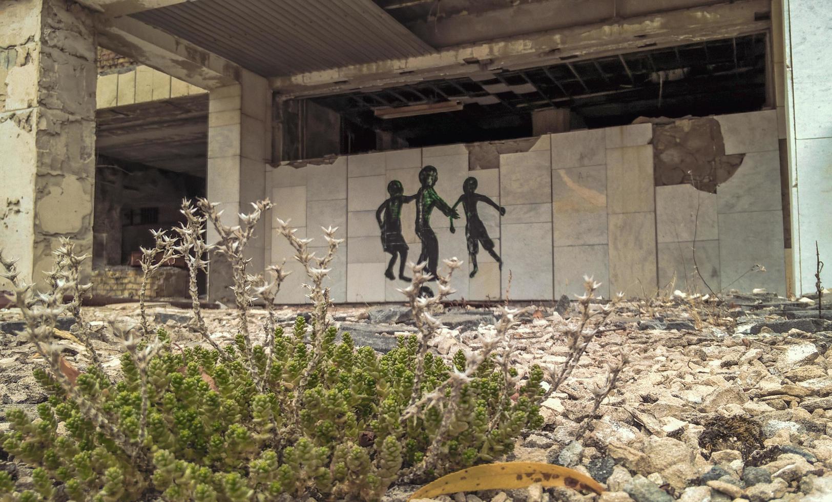 pripyat, oekraïne, 2021 - kunst aan de muur in Tsjernobyl foto