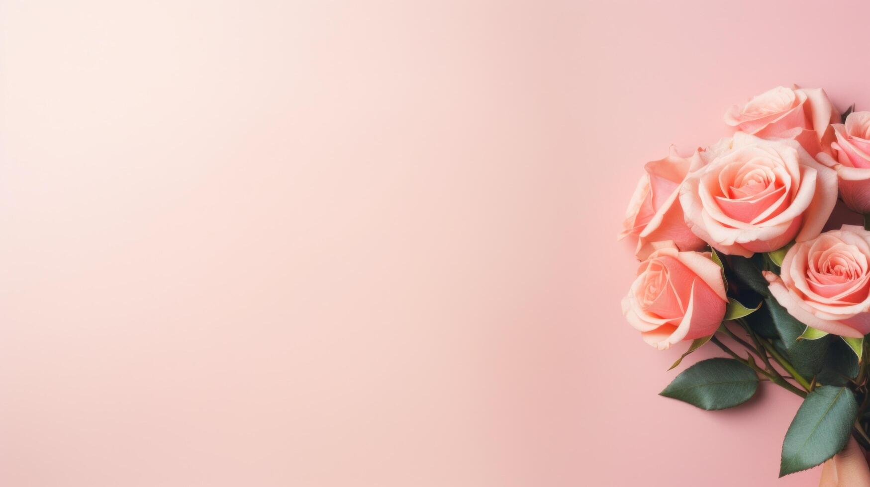 ai gegenereerd roos bloem Aan pastel achtergrond met kopiëren ruimte foto