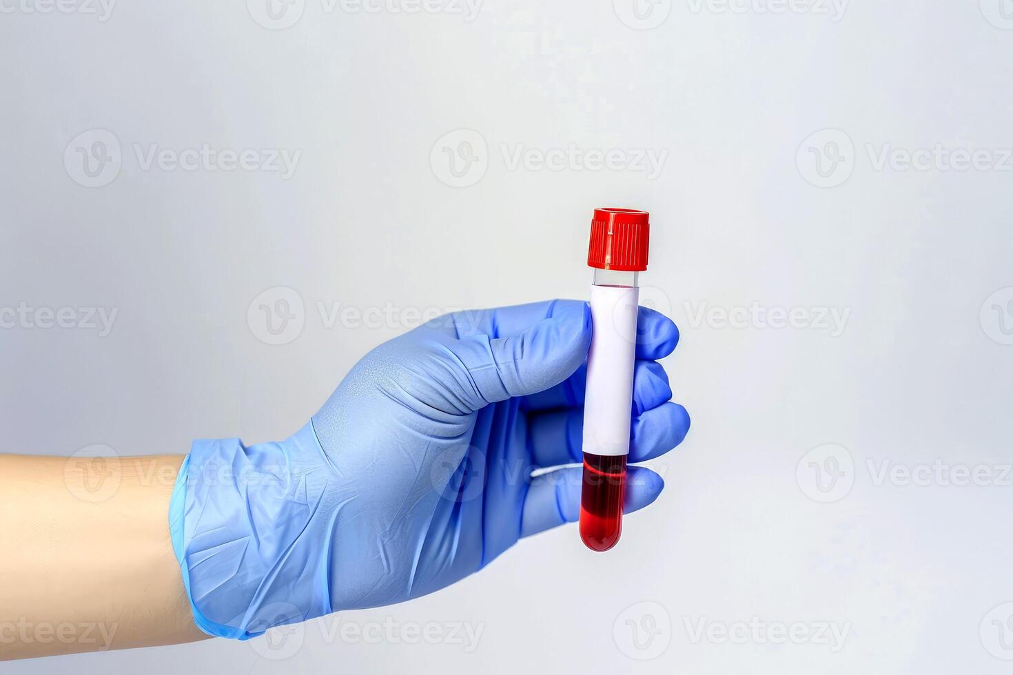 ai gegenereerd dokter Holding bloed buis test in de Onderzoek laboratorium. Gezondheid voor controleren omhoog . generatief ai foto