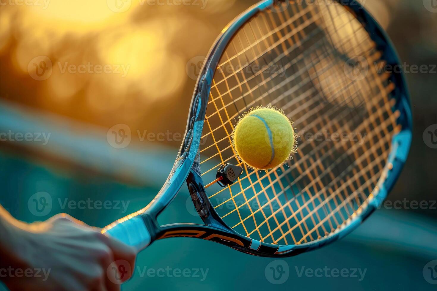 ai gegenereerd tennis hand- speler met racket. generatief ai foto