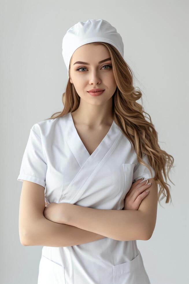 ai gegenereerd tijdloos schoonheid onthulling de elegantie van esthetisch kliniek promoties foto