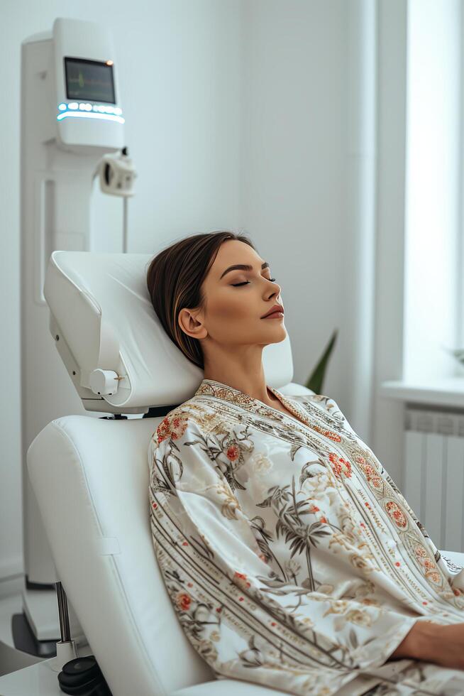 ai gegenereerd elegantie opnieuw gedefinieerd esthetisch kliniek promotionele vitrine foto