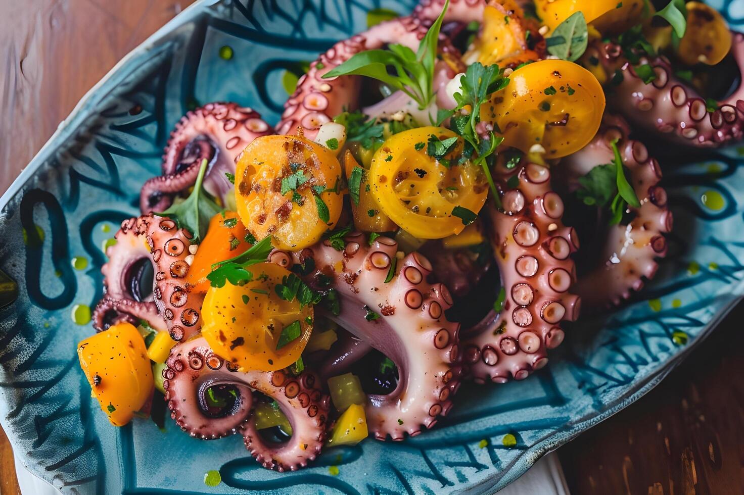 ai gegenereerd Portugees culinaire elegantie hartig recept Aan volk keramisch foto