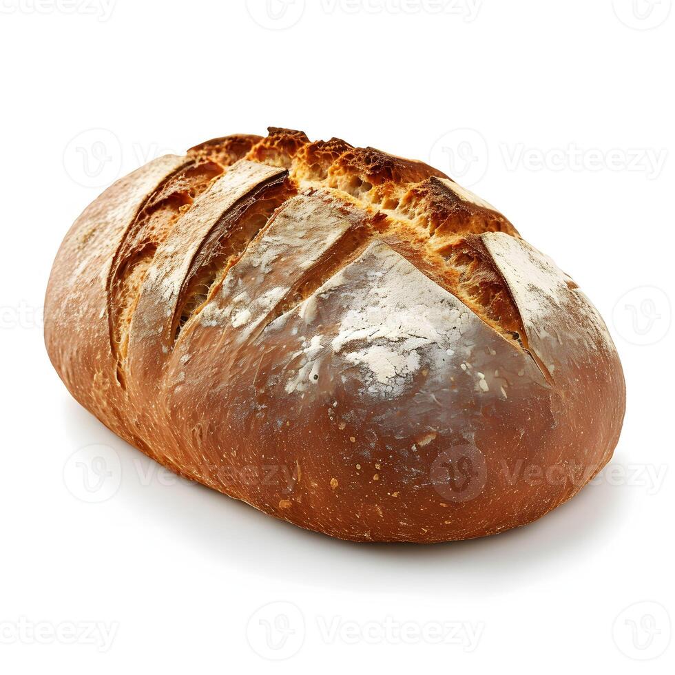 ai gegenereerd geïsoleerd rogge brood Aan wit achtergrond foto