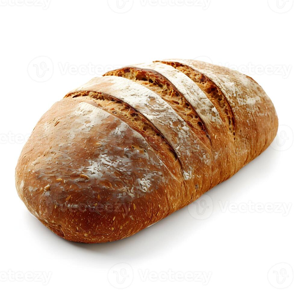 ai gegenereerd geïsoleerd geheel tarwe brood Aan wit achtergrond foto