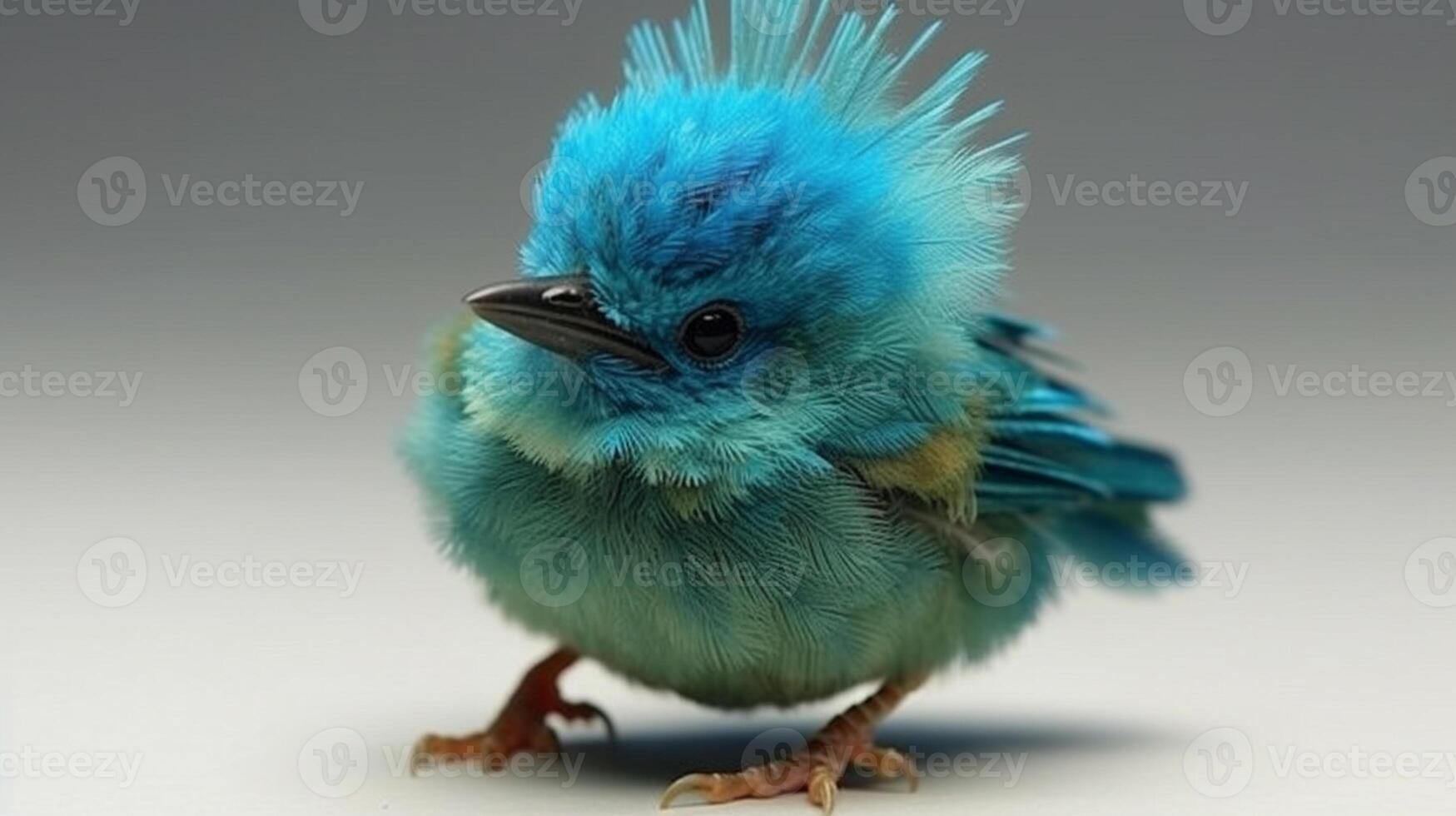 araffy blauw vogel met een mohawk Aan haar hoofd. generatief ai. foto