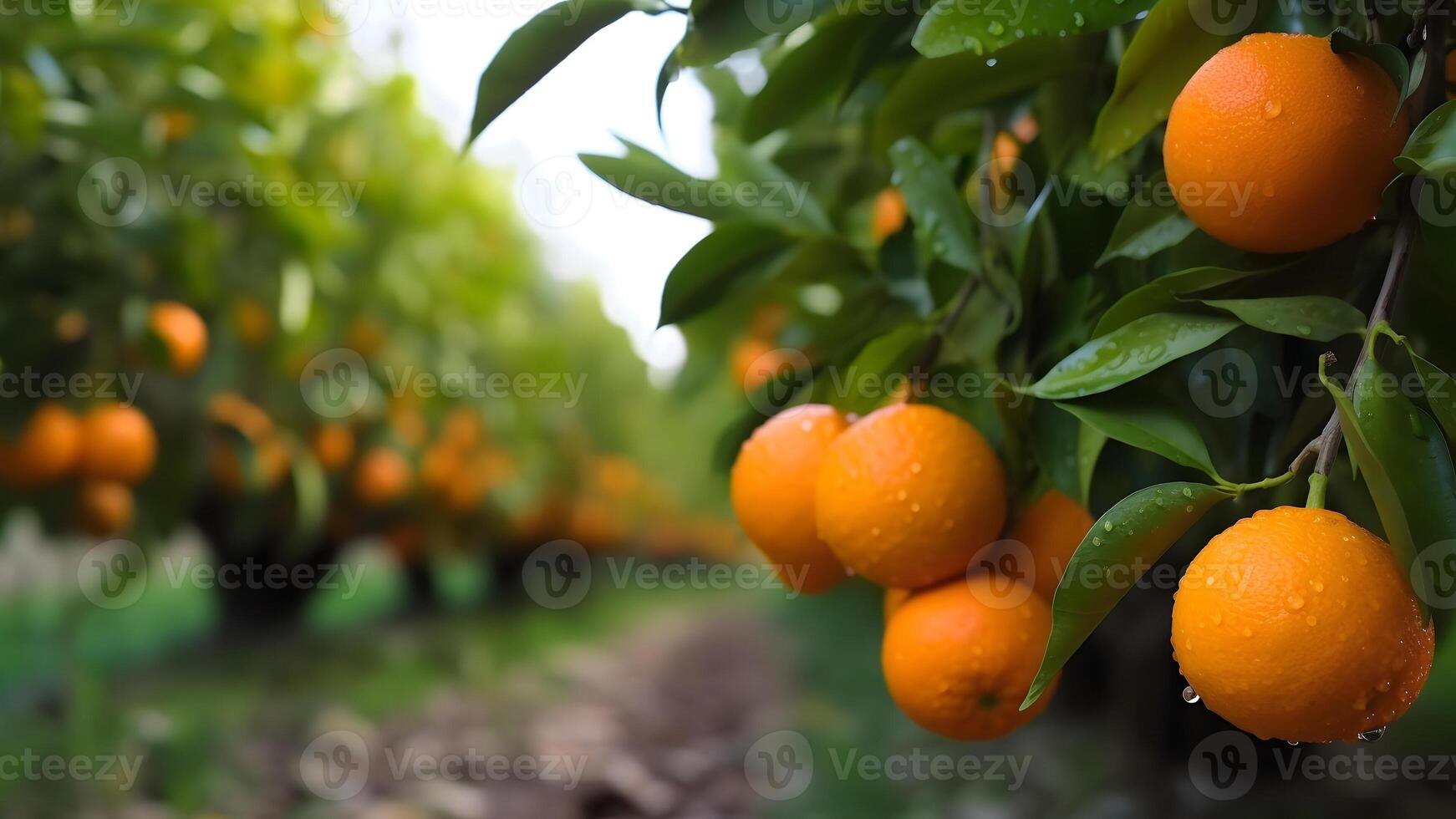 ai gegenereerd sinaasappels rijpen Bij landbouw boerderij Bij zonnig zomer dag, neurale netwerk gegenereerd fotorealistisch beeld foto