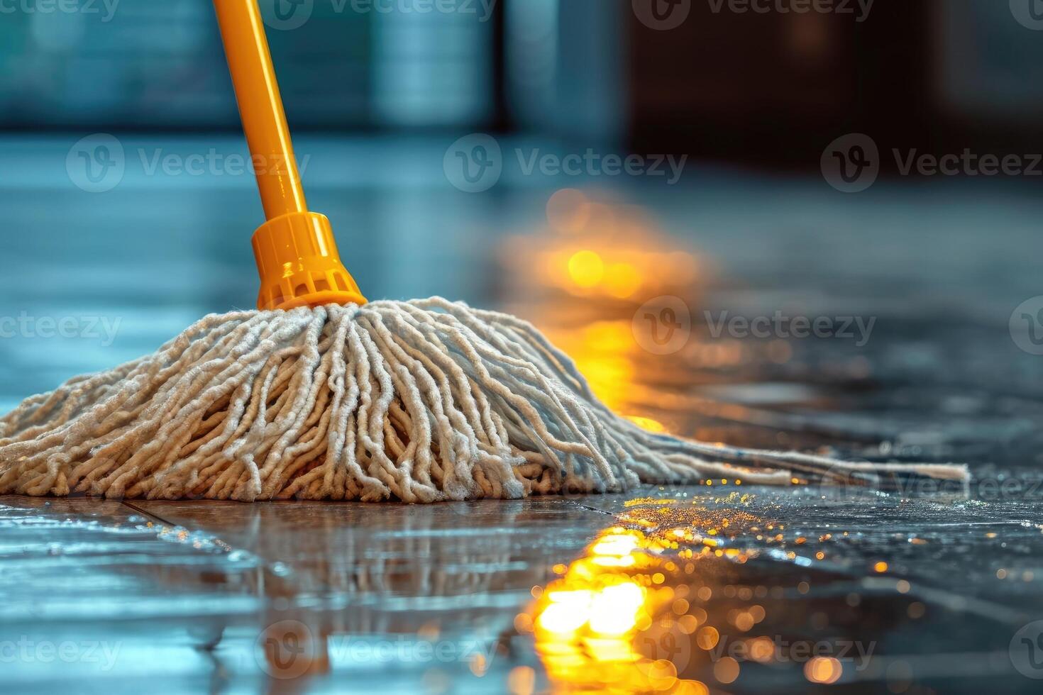 ai gegenereerd detailopname van dweilen voor schoonmaak. foto