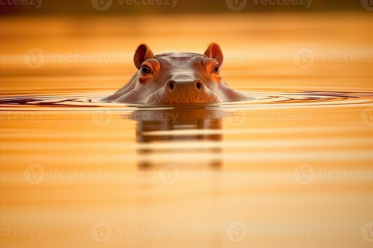 ai gegenereerd majestueus nijlpaard roamen de Afrikaanse savanne, adembenemend natuur stuiten op foto