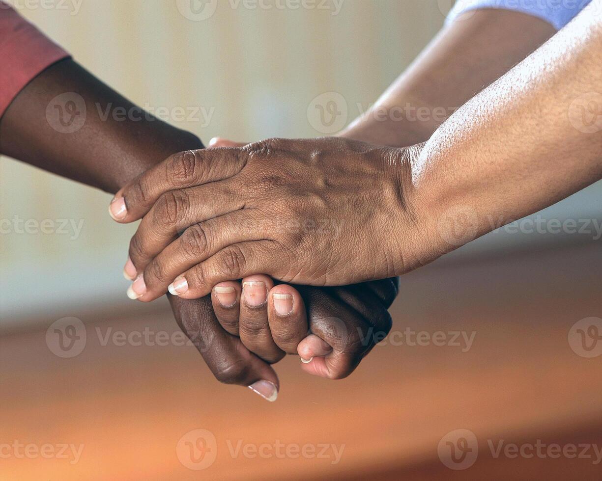 handdruk dichtbij visie achtergrond. bedrijf overeenkomst, transactie concept foto