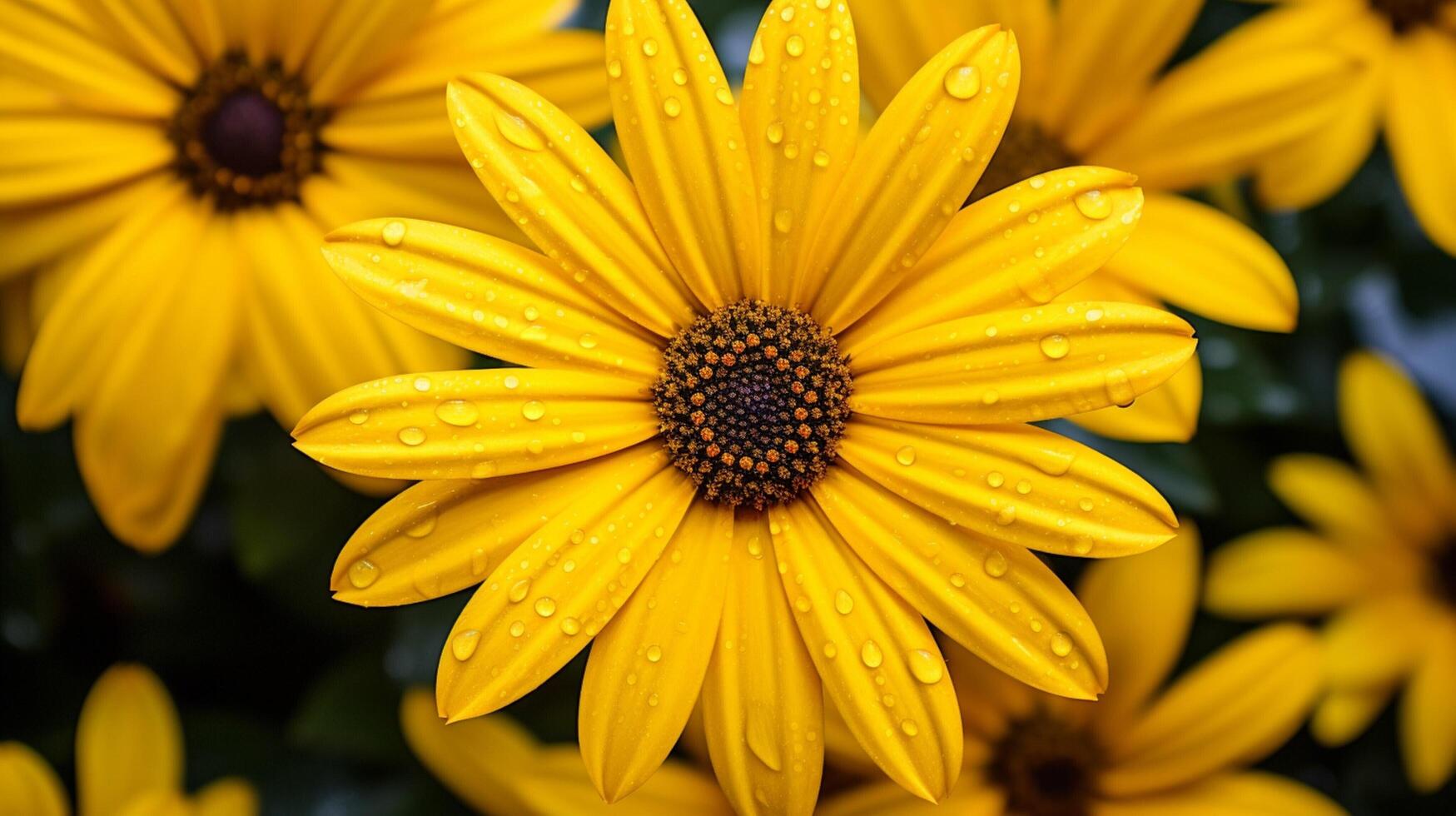 ai gegenereerd levendig geel madeliefje een symbool van zomer schoonheid in natuur foto