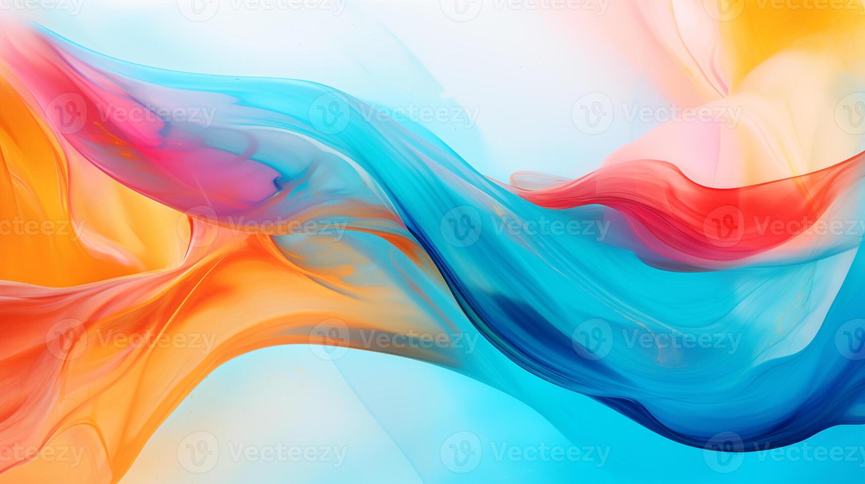 ai gegenereerd abstract regenboog kleuren inkt in water effect foto