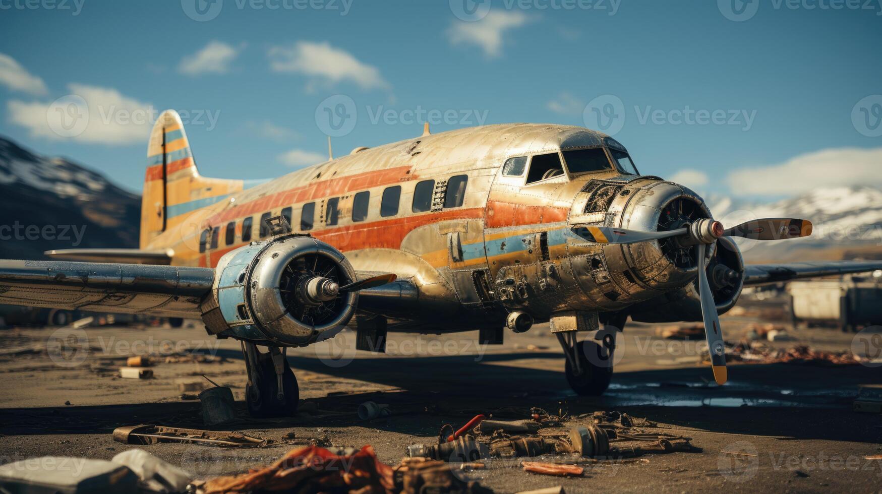 ai gegenereerd een groot passagier vliegtuig Aan een luchthaven landingsbaan foto