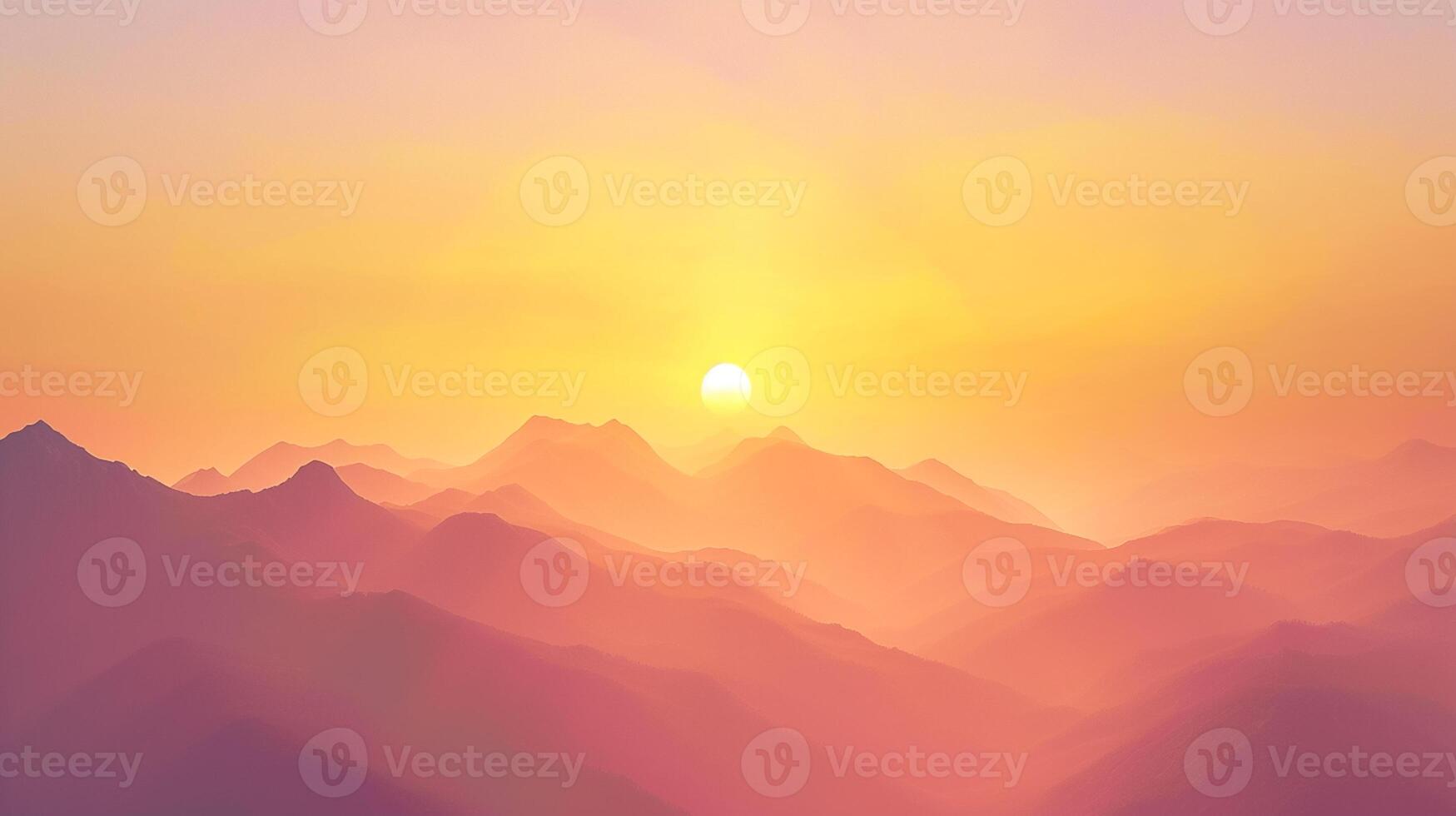 ai gegenereerd beeld van gouden zonsopkomst verhelderend de nevelig bergen. de zacht hellingen en etherisch atmosfeer kan inspireren adembenemend digitaal kunst stukken. ai gegenereerd foto