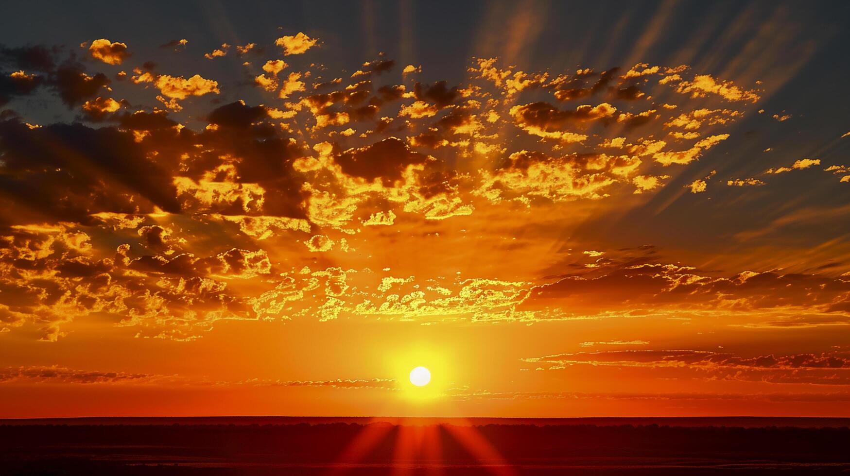 ai gegenereerd foto ochtend- zon licht schijnen met silhouet berg bewolkt achtergrond. ai gegenereerd