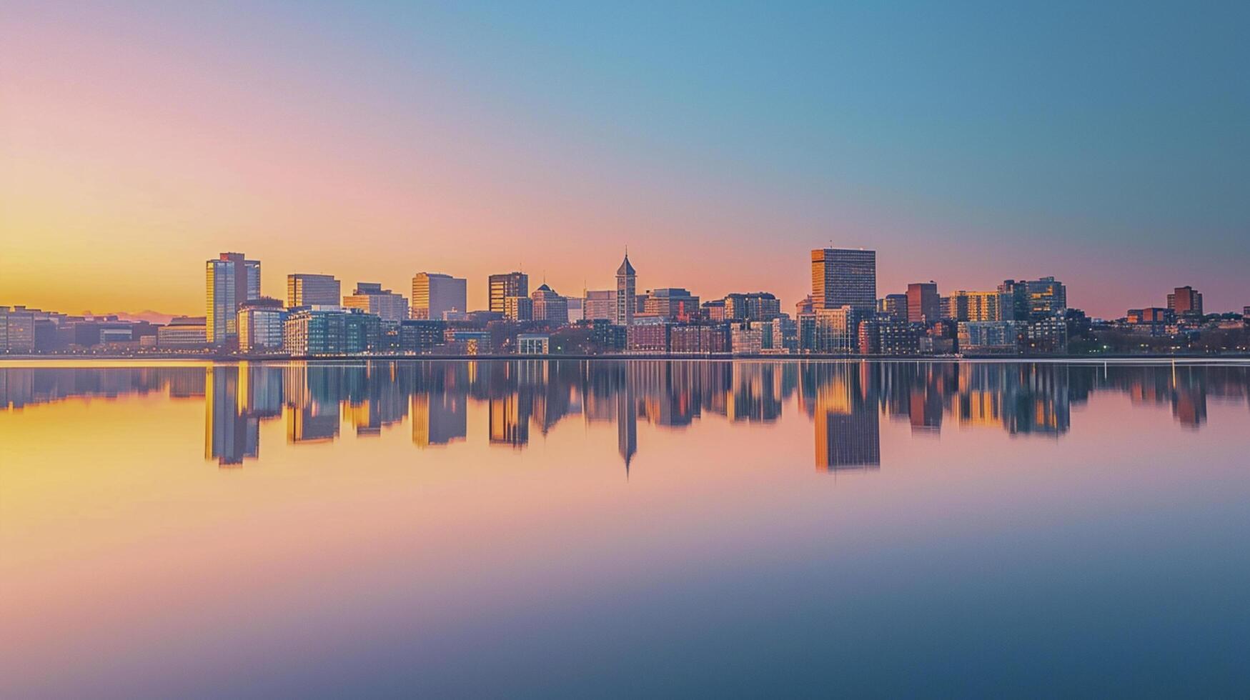 ai gegenereerd stadsgezicht weerspiegeld in kalmte wateren drijvend vredig ai gegenereerd foto