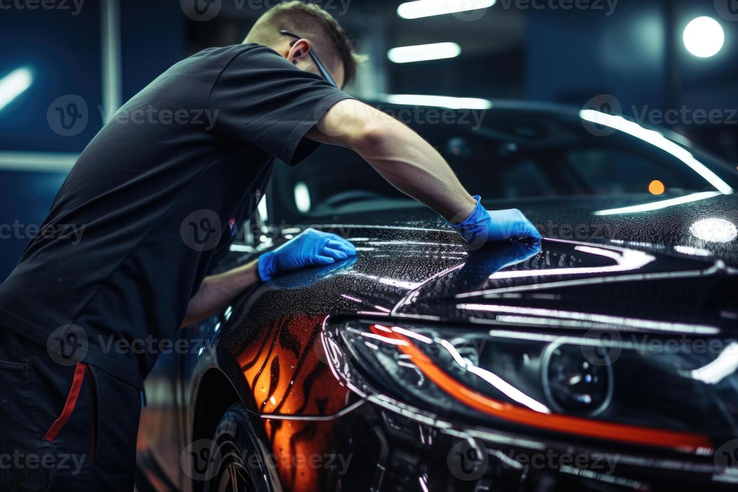 ai gegenereerd keramisch coating voor auto detaillering of auto wassen foto