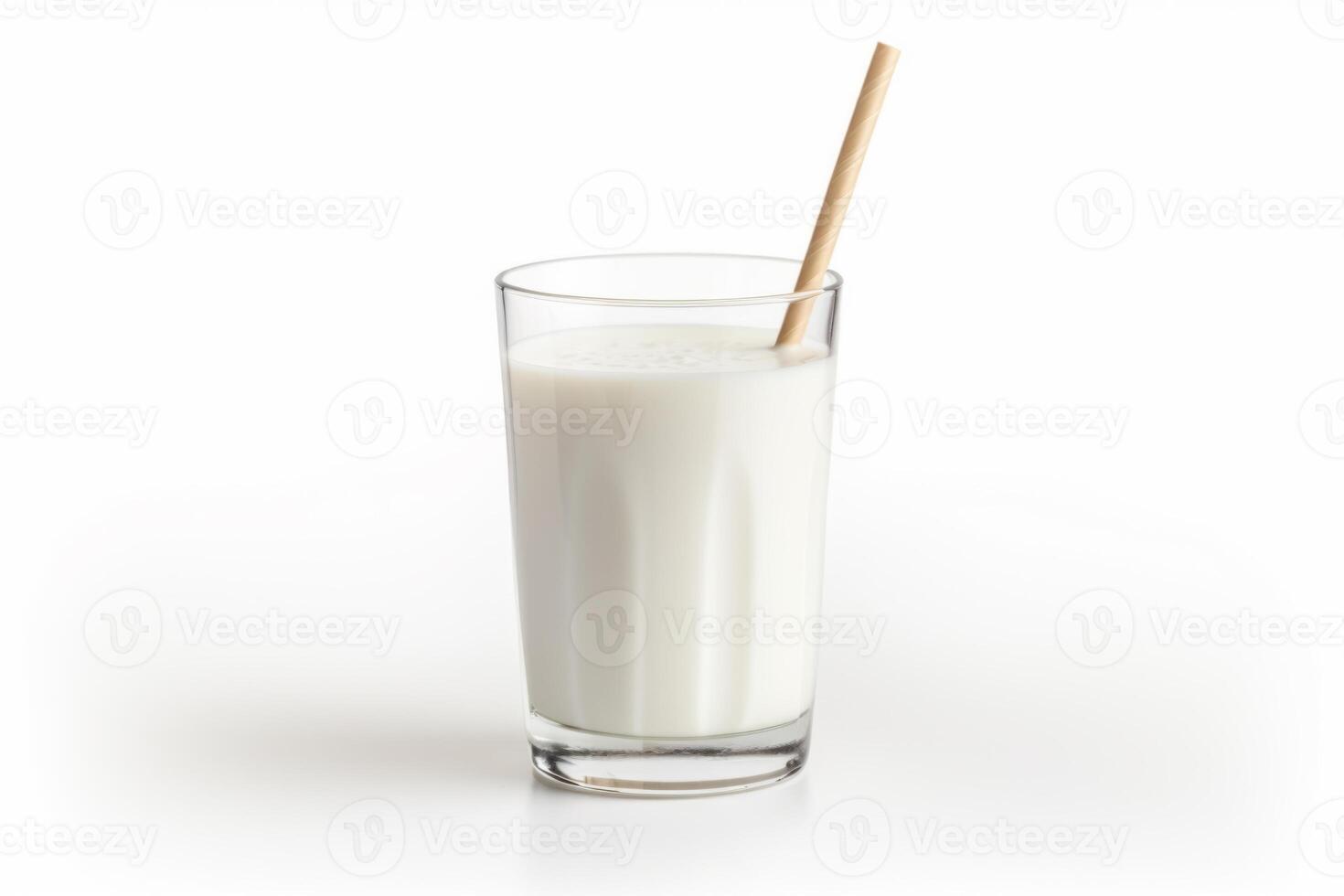 ai gegenereerd geïsoleerd glas van melk Aan wit achtergrond. foto