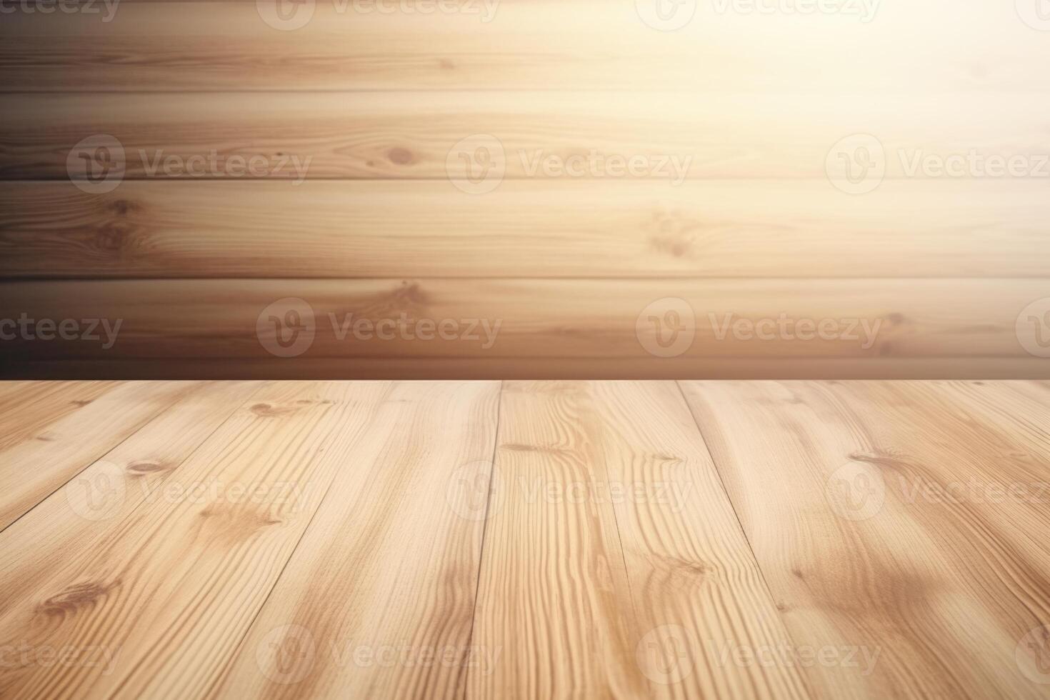 ai gegenereerd houten tafel met graan structuur Aan licht achtergrond. foto