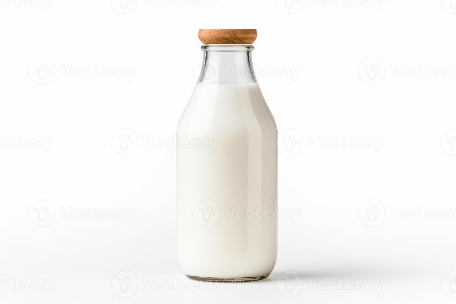 ai gegenereerd wit achtergrond melk fles. foto