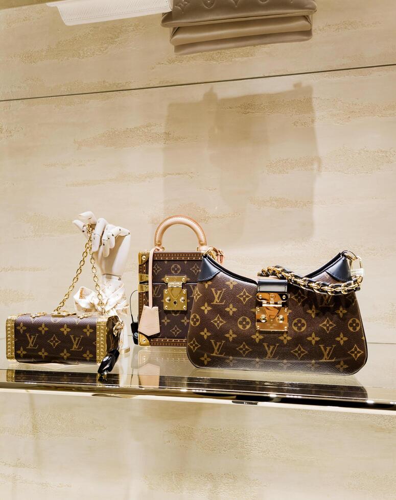 Minsk, Wit-Rusland, januari 17, 2024 - louis vuitton op te slaan. foto