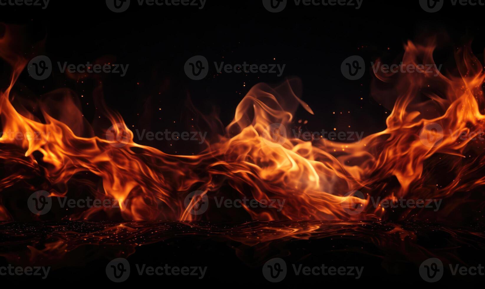 ai gegenereerd abstract brand vlammen geïsoleerd Aan zwart achtergrond foto