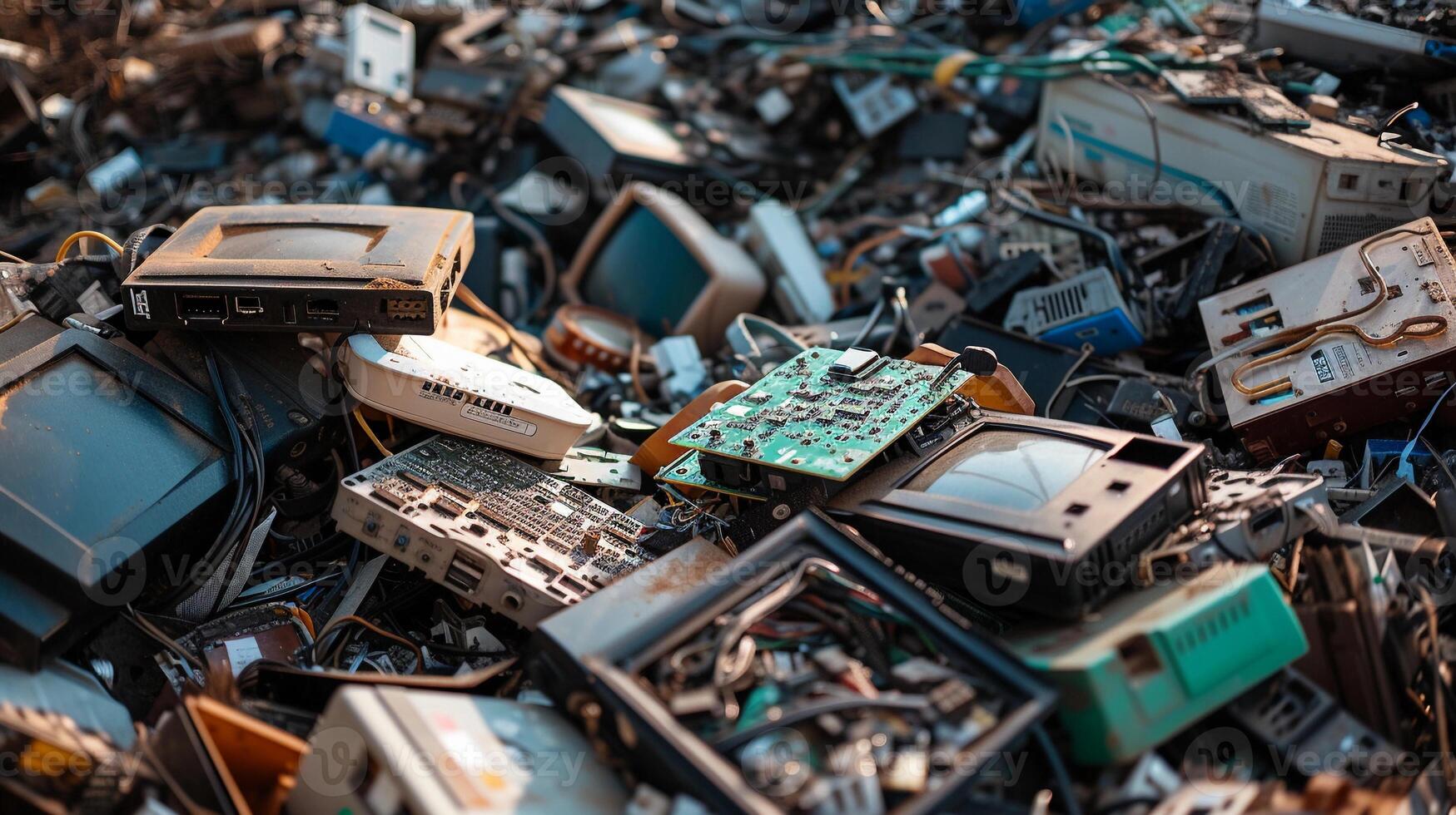 ai gegenereerd e-waste bewustzijn, creëren een beeld dat verhoogt bewustzijn over elektronisch afval, achtergrond afbeelding, generatief ai foto