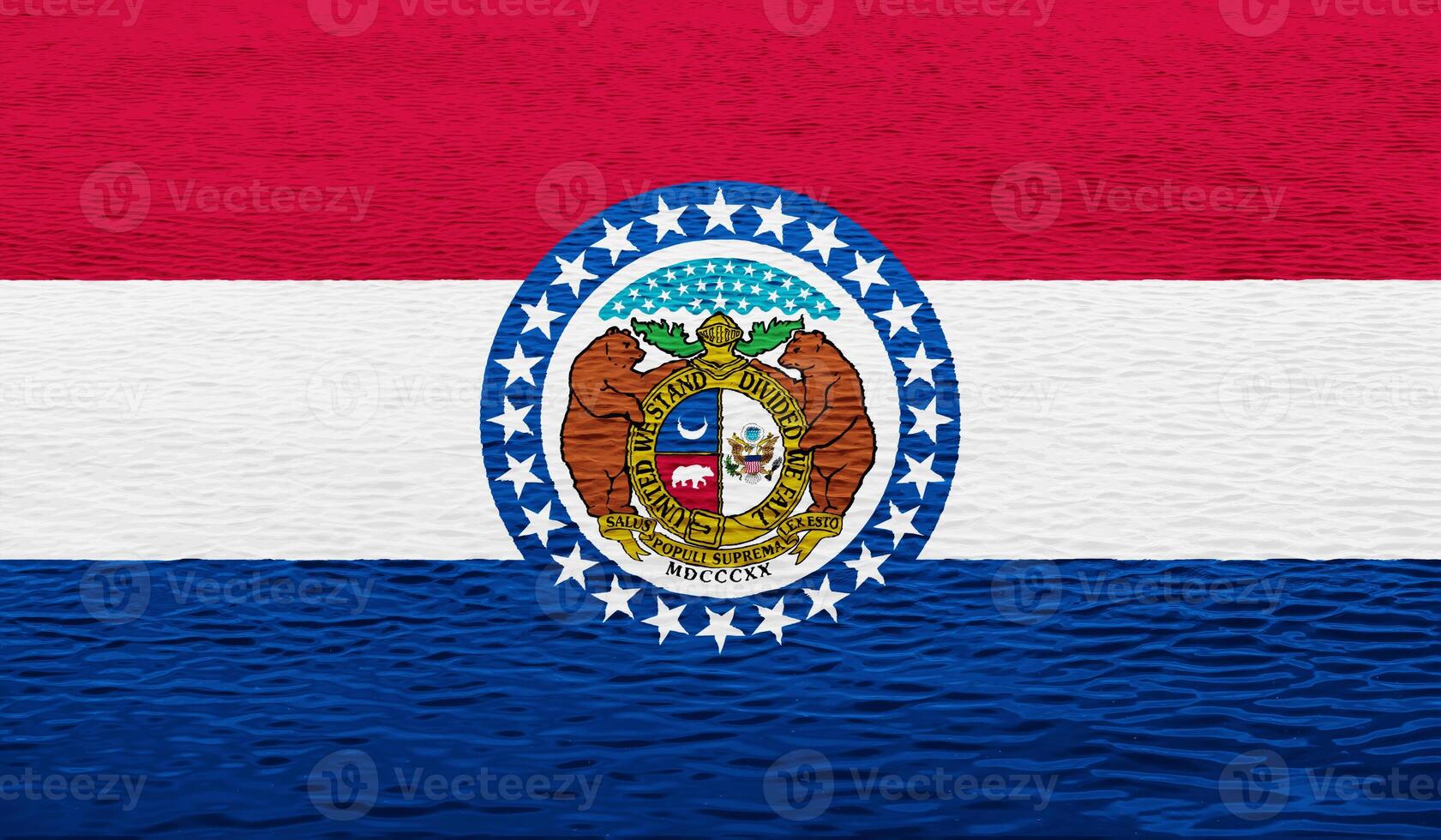 vlag van Missouri staat Verenigde Staten van Amerika Aan een getextureerde achtergrond. concept collage. foto