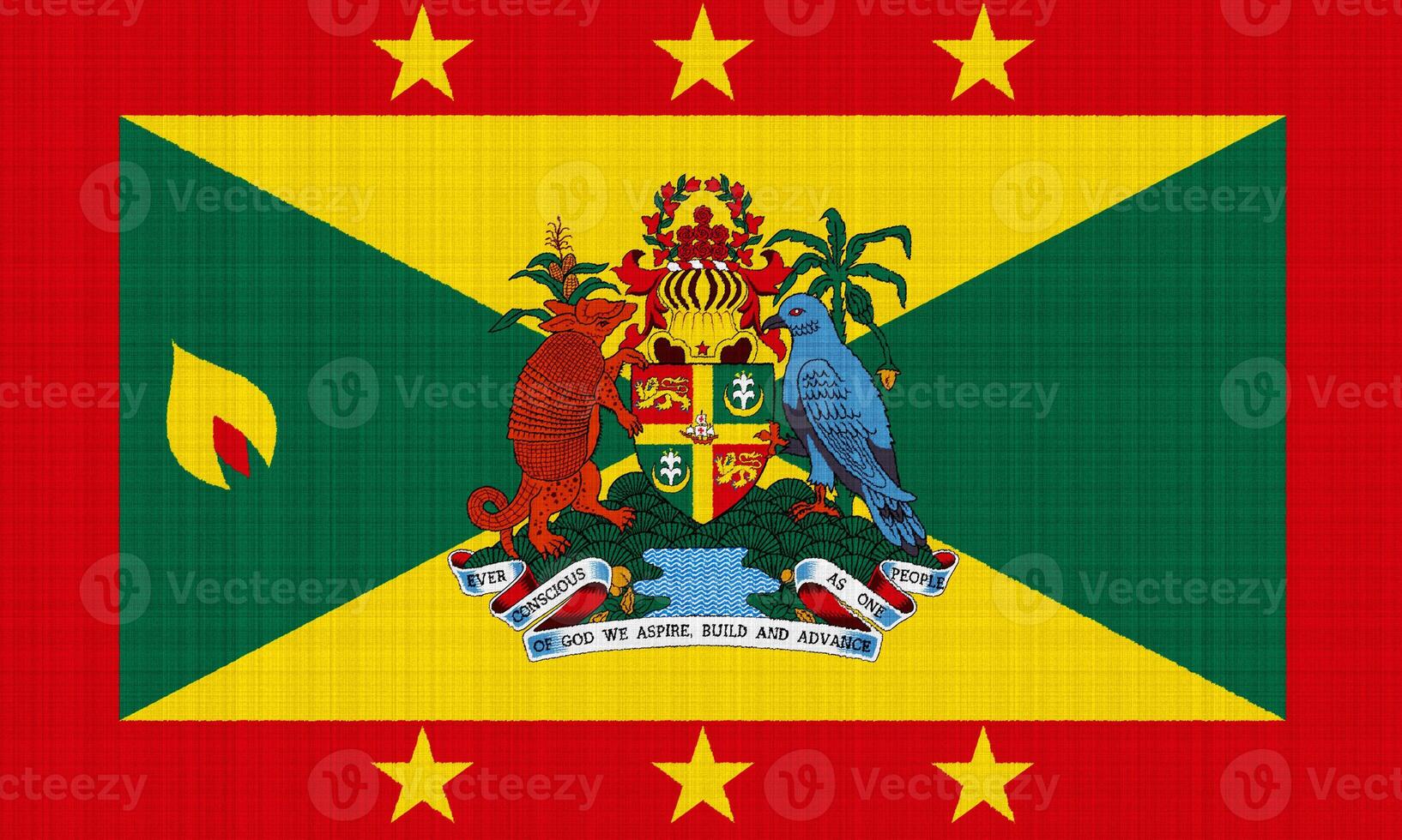 vlag en jas van armen van Grenada Aan een getextureerde achtergrond. concept collage. foto