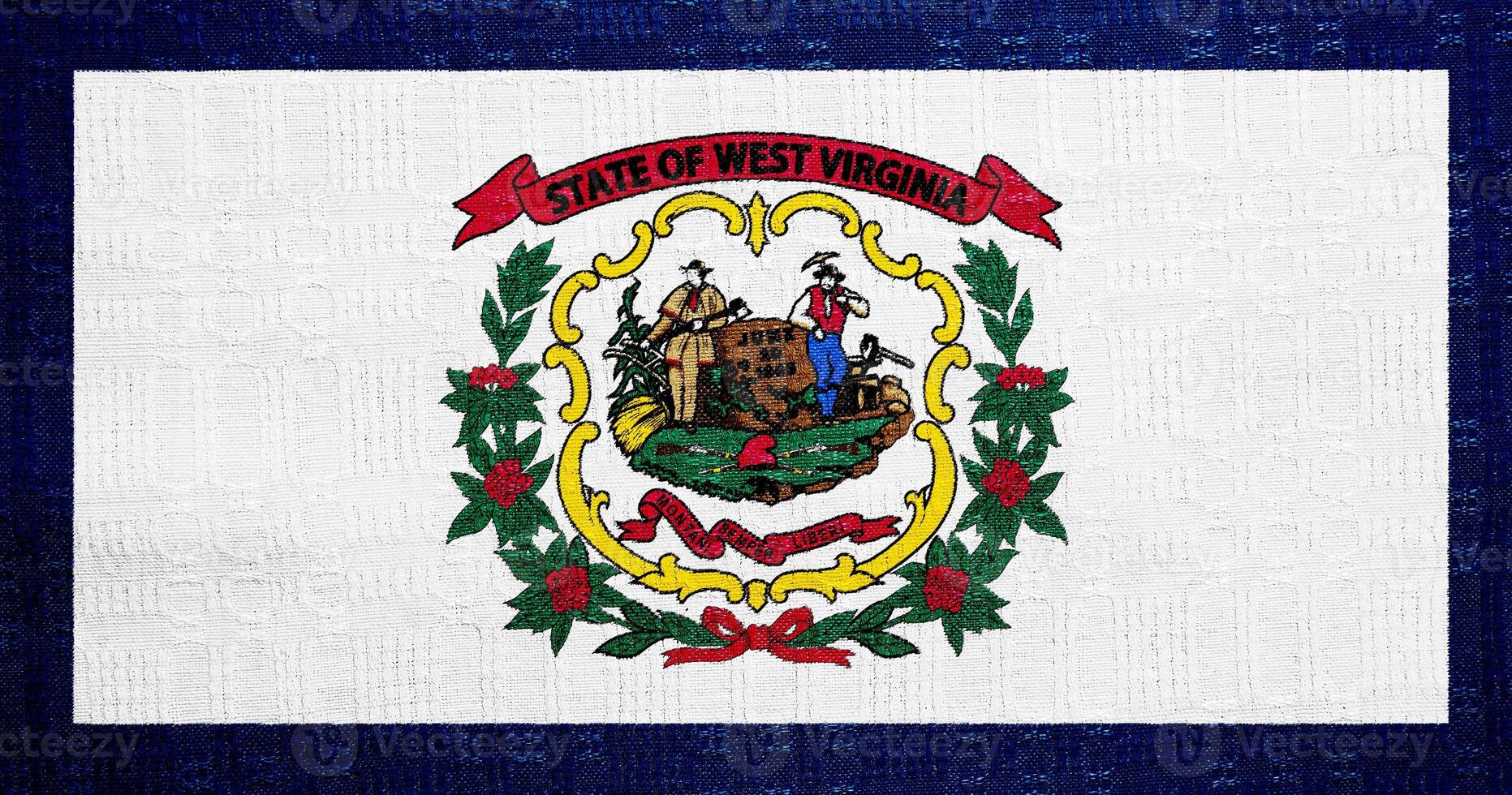 vlag van west Virginia Verenigde Staten van Amerika staat Aan een getextureerde achtergrond. concept collage. foto