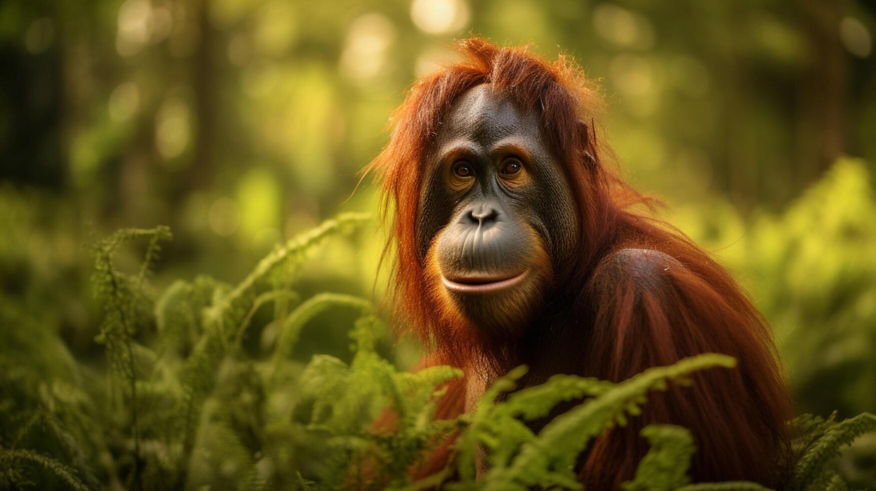 ai gegenereerd orangoetan hoog kwaliteit beeld foto